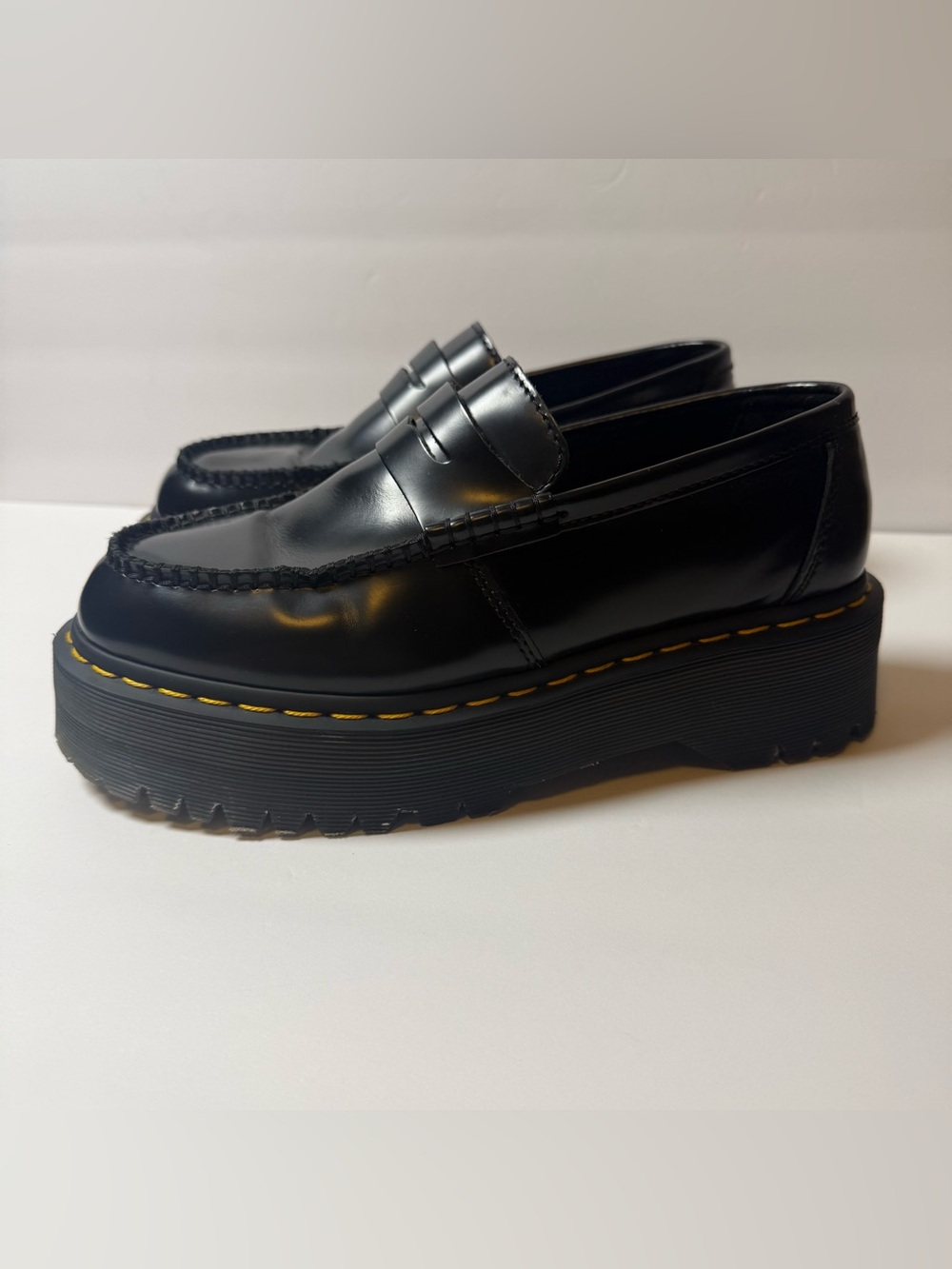 Dr Martens Penton Buttero Quad Platform Penny Loafer Black Leather US M8 W9 EU41 - Picture 10 of 16